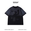 SDSA男装2026新款轻奢美式渐变卡通招手印花圆领短袖T恤百搭潮 商品缩略图0