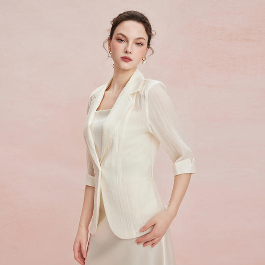 RF101斯尔丽26新款七分袖收腰通勤遮肉显瘦透气外套 商品图6