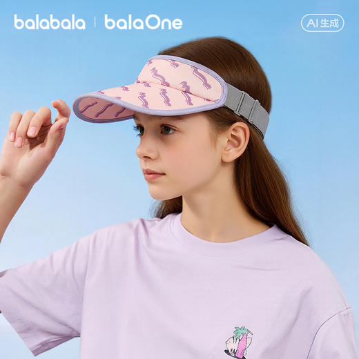 巴拉巴拉儿童防晒帽子男女童宝宝2026夏季新款遮阳防紫外线空顶帽 商品图1