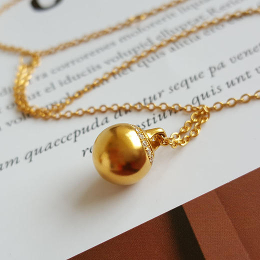 老铺古法手工足金项链金珠锁骨链（钻石款）项链 链长：46CM（长度可调节）260326JJ29 商品图3