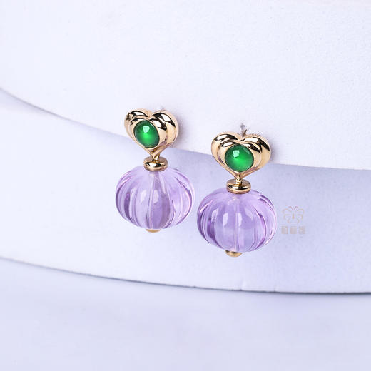 【福气满盈】绿翠紫晶耳坠 商品图1