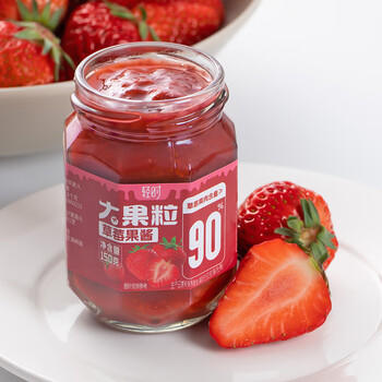 轻时大颗粒草莓酱150g 果肉含量≥90%儿童无添加0脂肪面包涂抹酱 /粮油调味 /调味品 /西式酱料 商品图7