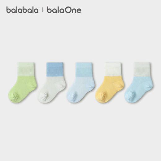巴拉巴拉宝宝袜子夏季新款网眼透气儿童短袜男女童萌趣撞色五双装 商品图4