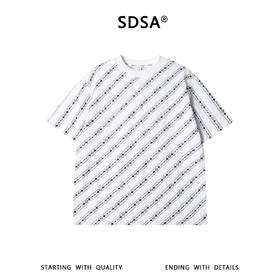 SDSA男装2026新款斜纹星星印花短袖T恤肌理感宽松圆领休闲上衣