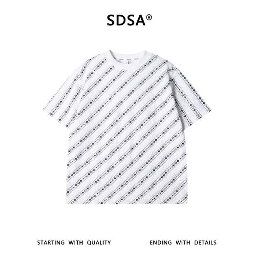 SDSA男装2026新款斜纹星星印花短袖T恤肌理感宽松圆领休闲上衣 商品图0