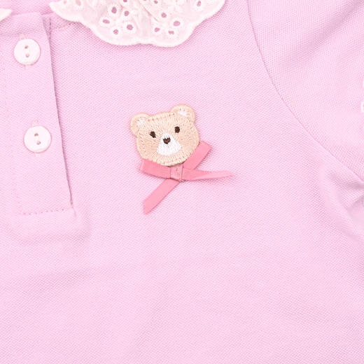 棉果果夏季新品女童珠地网眼纯棉短袖POLOM222140426315 商品图2