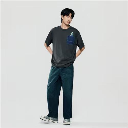 佐丹奴男装【超级马力欧兄弟联名款】索罗娜牛仔布袋设计印花短袖T恤衫01096355 商品图4