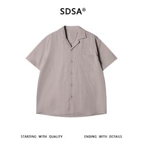 SDSA男装2026新款高贵轻奢古巴领短袖衬衫宽松落肩休闲上衣