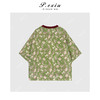 PanYiXiu/潘依绣麻料复古印花轻薄透气廓形圆领短袖T恤 W-63266 商品缩略图2
