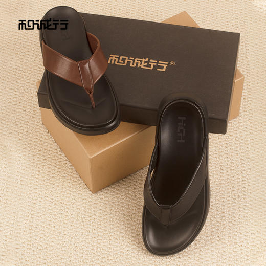 和诚行2026夏季新款软底夹趾人字拖沙滩凉鞋时尚男式拖鞋0551296 商品图2