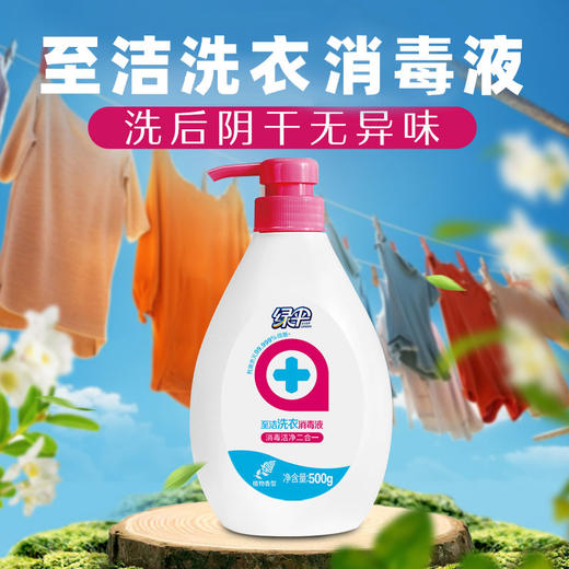 绿伞至洁洗衣消毒液500g强力去污杀菌洁净衣物宿舍家用 商品图3