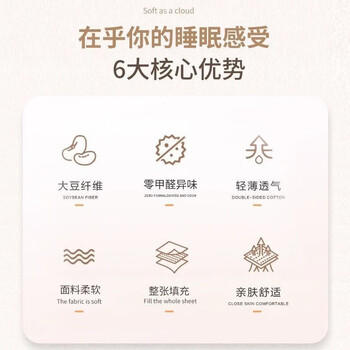 纺王夏被子亲肤透气大豆被四季通用被褥被芯大豆亲肤夏凉被150*200cm /床上用品 /被子 /纤维被 商品图4