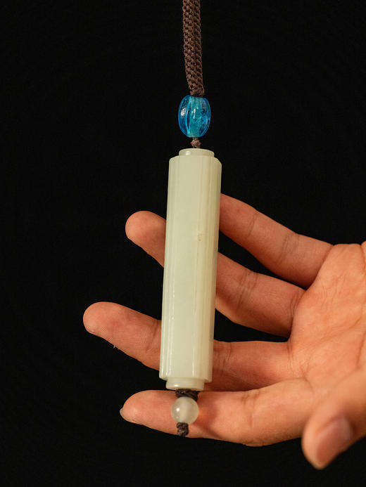 清	白玉勒子把件 商品图3