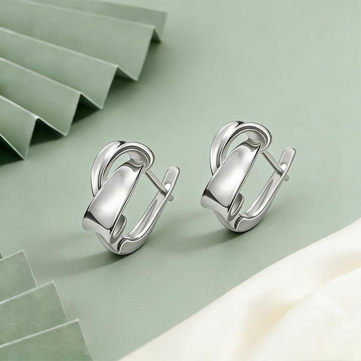 【宏艺珠宝】流云扣·银s925耳饰 商品图5