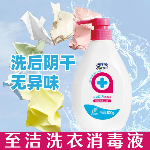 绿伞至洁洗衣消毒液500g强力去污杀菌洁净衣物宿舍家用 商品图0