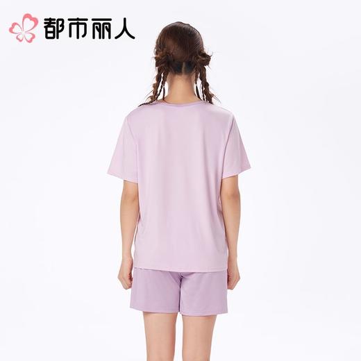 都市丽人女士睡衣牛奶丝家居服短袖短裤牛奶丝套装LHC2H8 商品图2