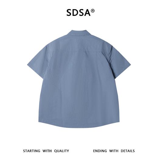 SDSA男装2026新款高贵轻奢基础款宽松短袖衬衫弧形下摆休闲上衣 商品图4