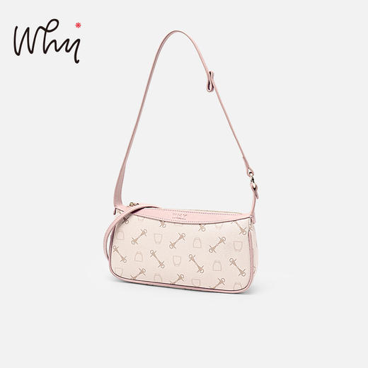 WHY正品复古印花腋下包女甜酷粉色法棍包高级感小众单肩包时尚通勤百搭包YAP11773Z 商品图2