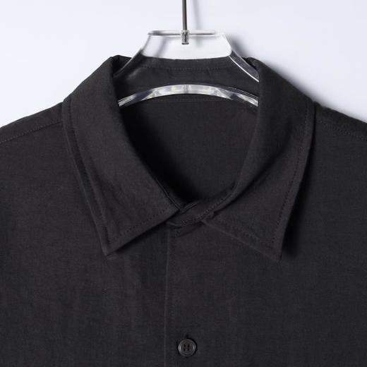 SDSA男装2026新款高贵轻奢潮牌极简风基础款弧形下摆宽松短袖衬衫 商品图1