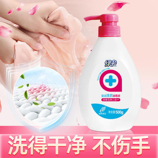 绿伞至洁洗衣消毒液500g强力去污杀菌洁净衣物宿舍家用 商品图2