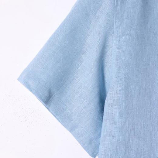 SDSA男装2026新款轻奢日系简约纯色亚麻短袖衬衫百搭透气舒适上衣 商品图2