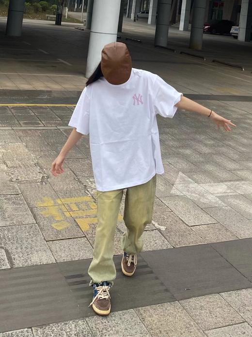 F040314夏季新款双砂面料立体印花舒适透气亲肤粉色兔子甜甜圈情侣短袖T恤 商品图8