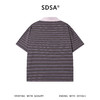 SDSA男装2026新款高贵轻奢韩系撞色条纹刺绣字母翻领短袖T恤百搭 商品缩略图1
