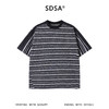 SDSA男装2026新款高贵轻奢潮牌豹纹条纹拼接宽松短袖T恤百搭时尚 商品缩略图0