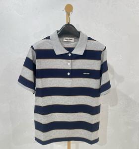 女款条纹短袖polo衫hu017