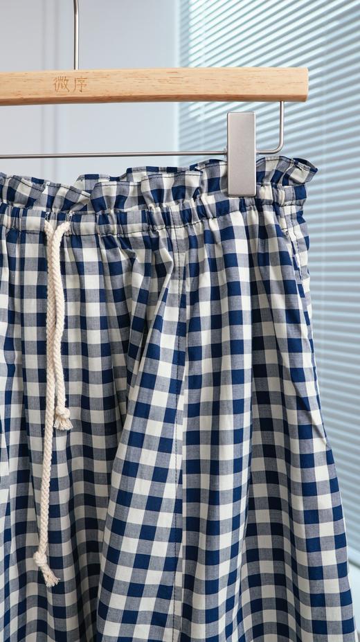 定格时光|不规则抽褶格纹花苞裙 商品图1