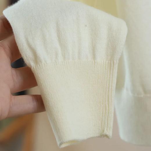 法式“重工钉珠刺绣”醋酸羊毛针织衫，手感滑、软、糯，高定设计细节拉满 商品图2