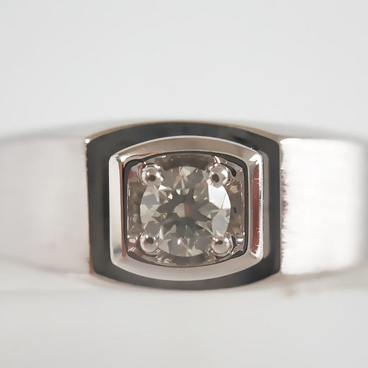 【天然正品】AU750白金简约时尚宽版0.195克拉钻石戒指15号（戒圈可改）110326TJ16 商品图8