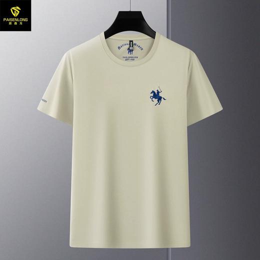 派森龙夏季丝光棉短袖t恤衫男士中性潮牌男装中年爸爸圆领衣服男 商品图1