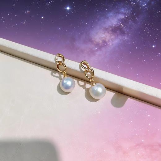 淡水银蓝 10-11mm淡水珍珠纯银耳钉 梦幻晕彩 通勤百搭 [发：50] 商品图0