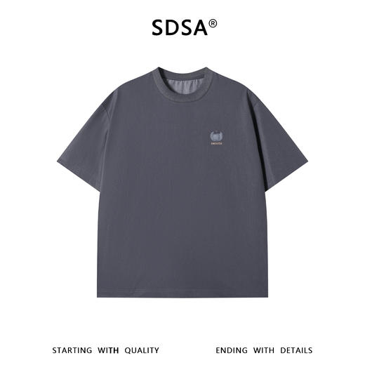SDSA男装2026新款轻奢国潮简约苹果字母小标印花设计圆领短袖T恤 商品图0