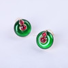 【绿肥红瘦】红宝石平安扣耳钉-G2603122 商品缩略图2