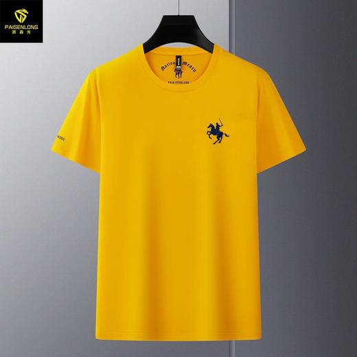 派森龙夏季丝光棉短袖t恤衫男士中性潮牌男装中年爸爸圆领衣服男 商品图3
