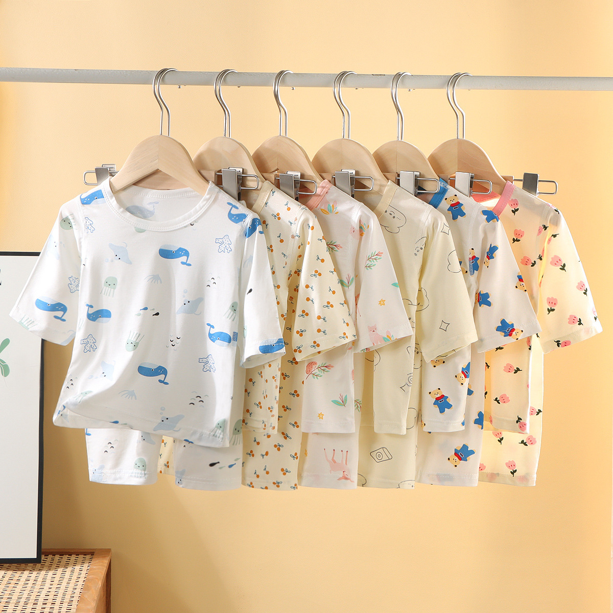 【29.9元/套】优可丝儿童家居服套装夏季男童女童套装夏季居家七分袖套装