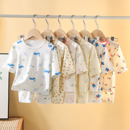 【29.9元/套】优可丝儿童家居服套装夏季男童女童套装夏季居家七分袖套装 商品图0
