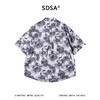 SDSA男装2026新款高贵轻奢水墨玫瑰满印短袖衬宽松落肩休闲上衣 商品缩略图4