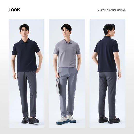 【双面珠地】柒牌短袖2026夏季新款扁机领提花男装上衣商务POLO衫 130T70230 商品图2