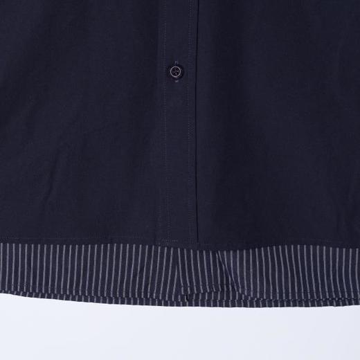 SDSA男装2026新款高贵轻奢潮牌极简风拼接条纹假两件短袖衬衫 商品图3