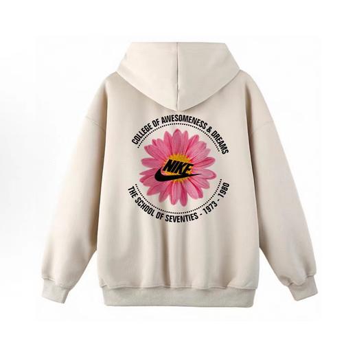 F040312春季新款男女同款花朵系列高克重重磅双层连帽开衫外套 商品图3