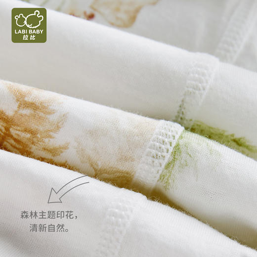 拉比内衣夏森林长绒棉内衣短袖全开连体衣j6LZBA102412 商品图5