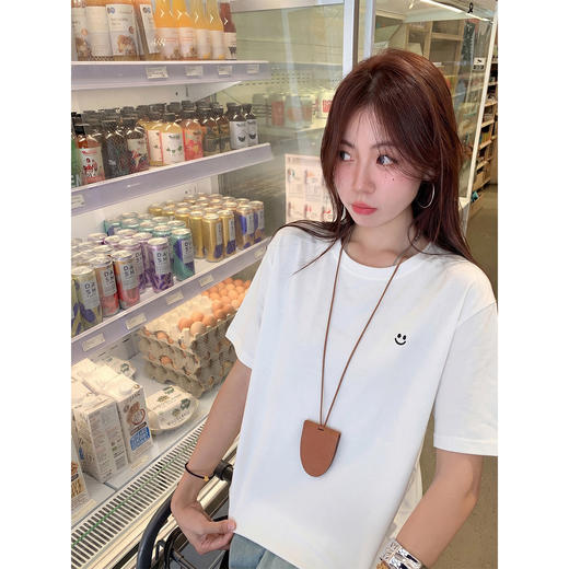 <曾小咸推荐>4.4现货秒杀 ！微信超特价！韩系笑脸刺绣短袖t恤 日常119.99 立减60 秒杀59.99！！ 商品图2