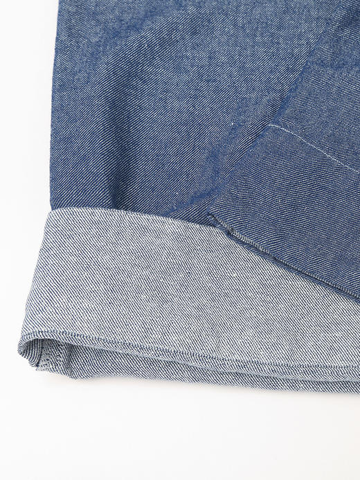 韩系慵懒风深蓝色牛仔阔腿裤女 高腰压褶垂感显瘦直筒休闲裤 小个子复古百搭九分裤 商品图4