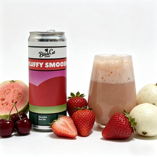 黑猫酿造 毛绒绒果昔-粉白番石榴樱桃草莓 330ml 商品图0