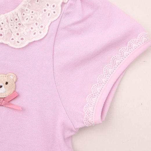 棉果果夏季新品女童珠地网眼纯棉短袖POLOM222140426315 商品图3