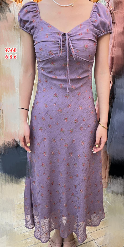 【门店同款】ENJOY夏季紫色碎花连衣裙 162263209 商品图0