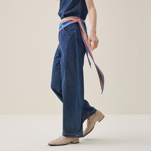 谜底香蕉裤牛仔裤长裤2026夏季新品舒适飘逸修饰腿型女262MJ0457 商品图1